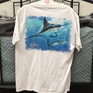 MEDIUM White Guy Harvey T-shirt